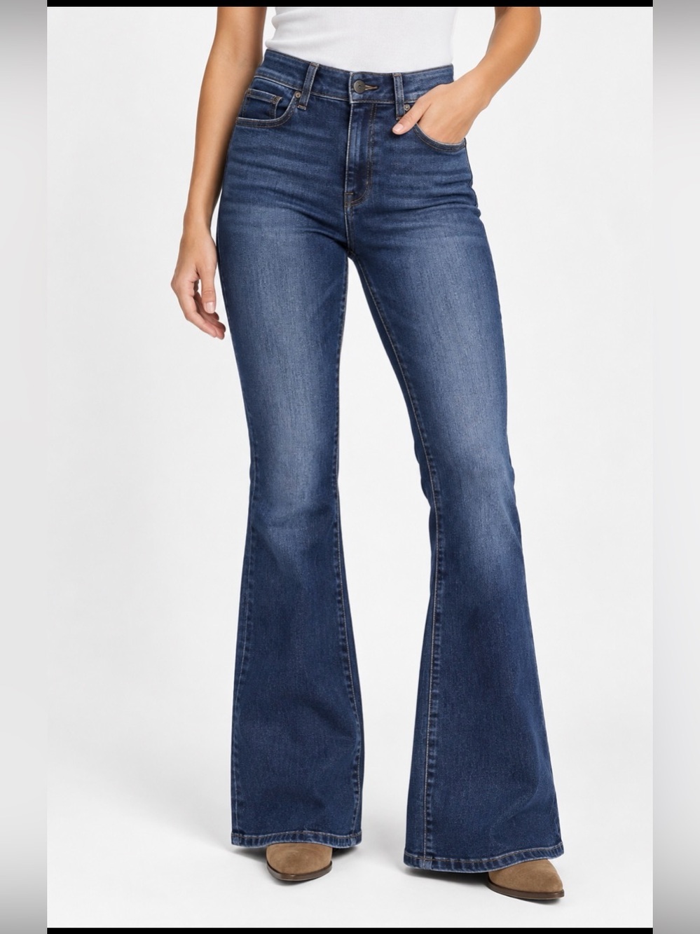 American Eagle High Rise Flare Jeans 12 X-Long Tall Dark Wash